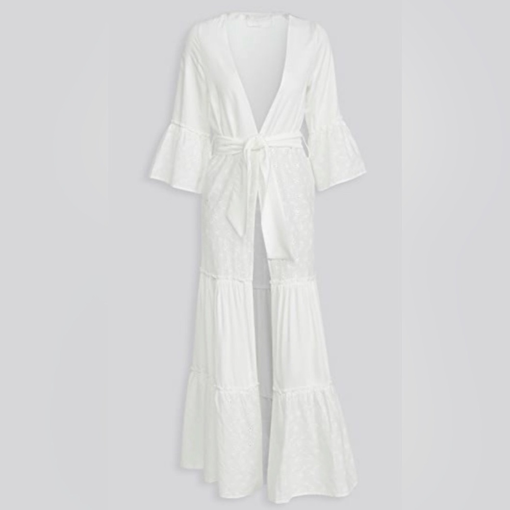 PALMAECEA SWIMWEAR ANTHROPOLOGIE White Robe Colibria Collection Size Small NWT
